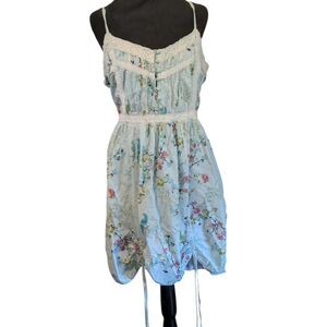 Joe Browns Cottagecore Lace Floral Bird Ruched Cinch Hem Sundress, Size US 14